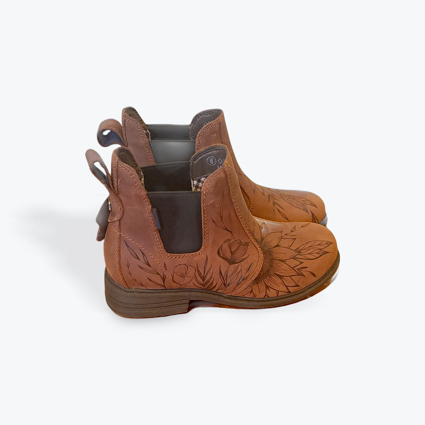 NEW | Hand-Burned Leather Boots — Antique Brown (Size 8)