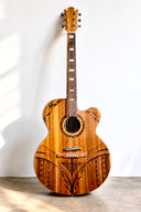 Vintage Norman Wood Guitar | Original Woodburned Art