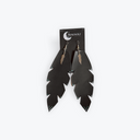 Hand-Cut Leather Feather Earrings
