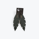 Hand-Cut Leather Feather Earrings
