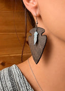 Genuine Leather Arrowhead Earrings