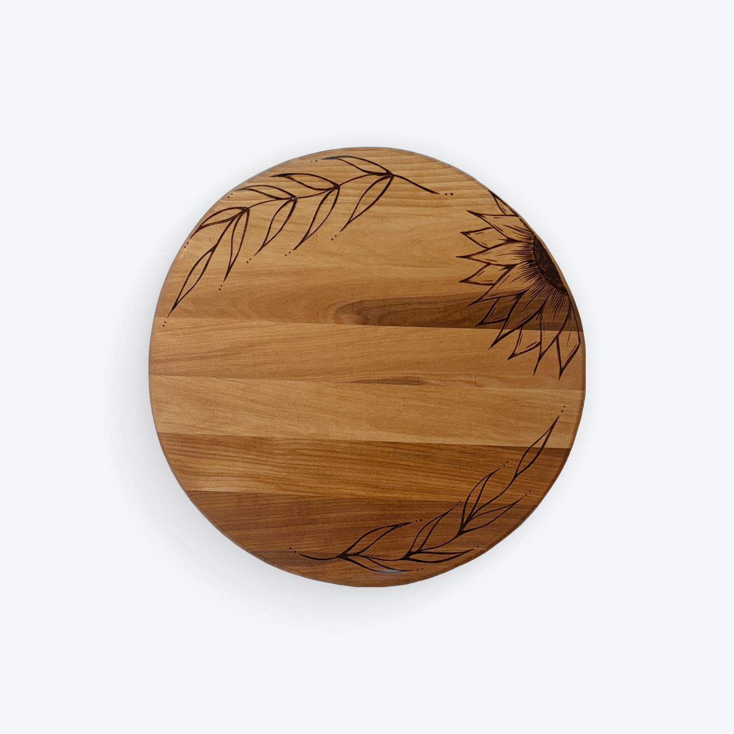 Hand-Burned Round Maple Charcuterie Boards