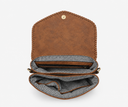 Flapover Crossbody Fringe Bag | Crescent Moon | Brown