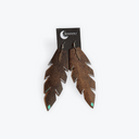 Hand-Cut Leather Feather Earrings