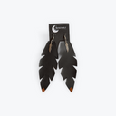 Hand-Cut Leather Feather Earrings