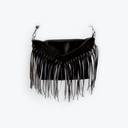 Crossbody Fringe Bag | Arrowhead + Vines | Black