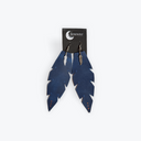 Hand-Cut Leather Feather Earrings
