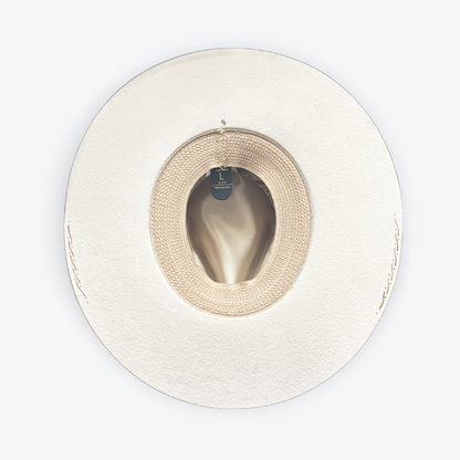 White wool hat on a white background