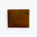 Hand-Burned Bi-fold Leather Wallet