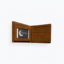 Hand-Burned Bi-fold Leather Wallet