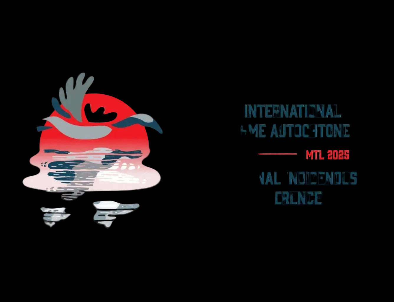 Logo for the International Indigenous Tourism Conference with abstract design on a black background
