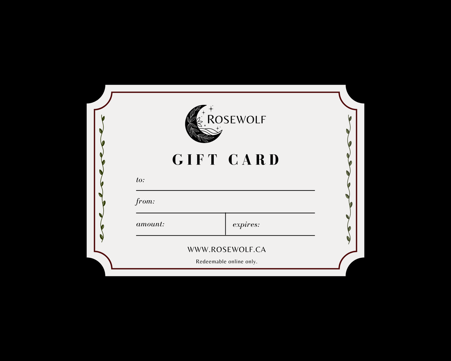 Send a RoseWolf Gift Card